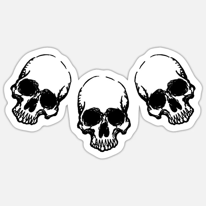 CRÂNES - Sticker taille S (10 x 10 cm) - blanc mat