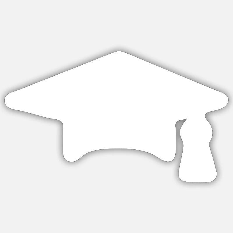 Graduation hat - Sticker size S (10 x 10 cm) - white matte