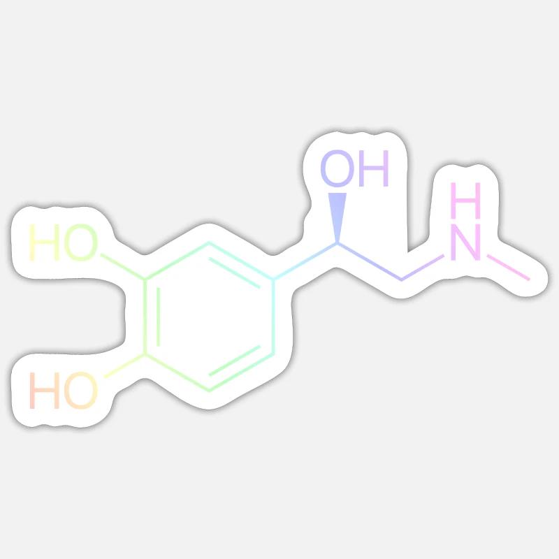 Adrenaline molecule - pastel colored Sticker size S (10 x 10 cm)