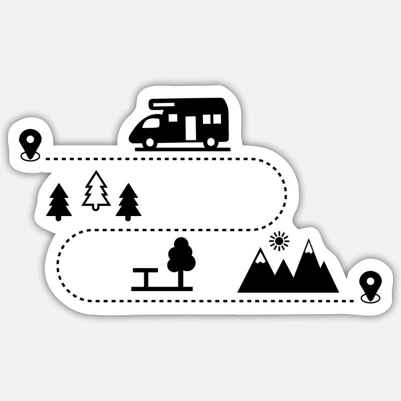 Campeur - Sticker taille S (10 x 10 cm) - blanc mat