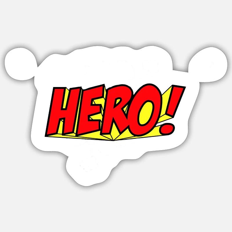 Superhelden Comics Geschichte Illustration Sticker Größe S (10 x 10 cm)