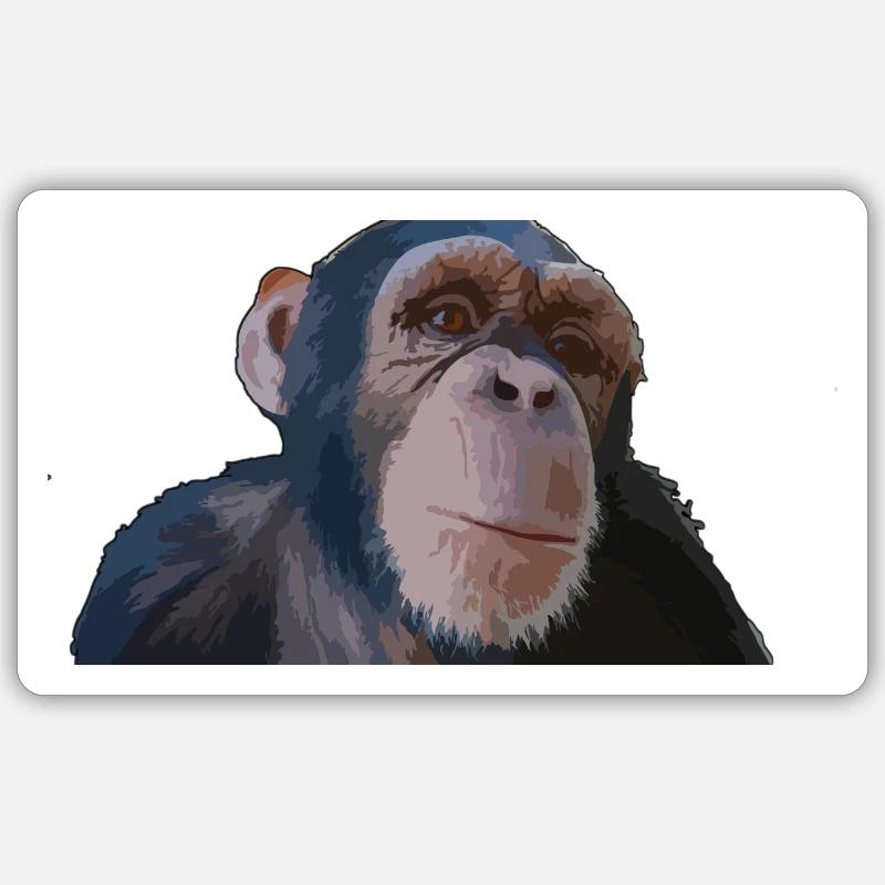 Süßer Affe - Sticker Größe S (10 x 10 cm) - Mattweiß