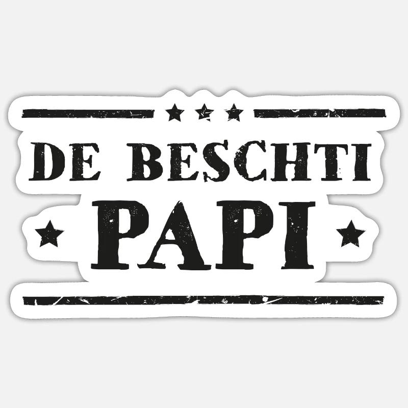 Schweizerdeutsch bester Papa - Sticker Größe S (10 x 10 cm) - Mattweiß