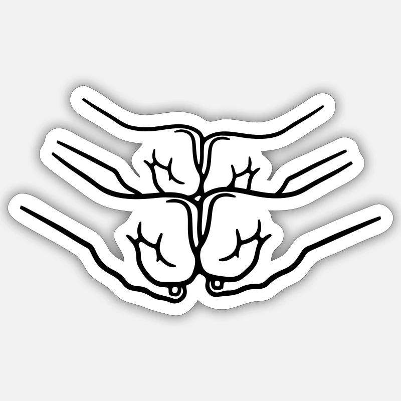 Faustschlag 4 Haende Sticker Größe S (10 x 10 cm)