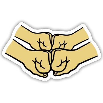 Équipage à 4 mains - Sticker taille S (10 x 10 cm) - blanc mat - Devant