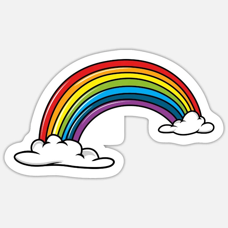 Regenbogen - Sticker Größe S (10 x 10 cm) - Mattweiß