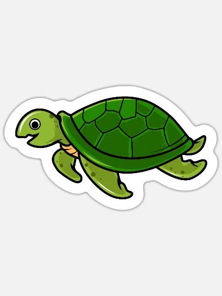 Schildkröte - Sticker Größe S (10 x 10 cm) - Mattweiß