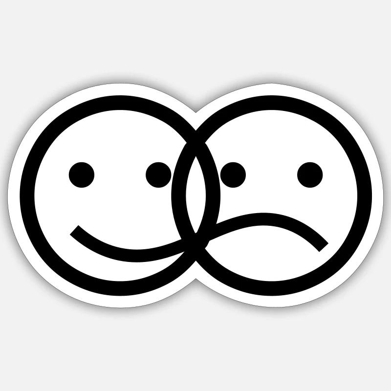 double smilie Sticker Größe S (10 x 10 cm)