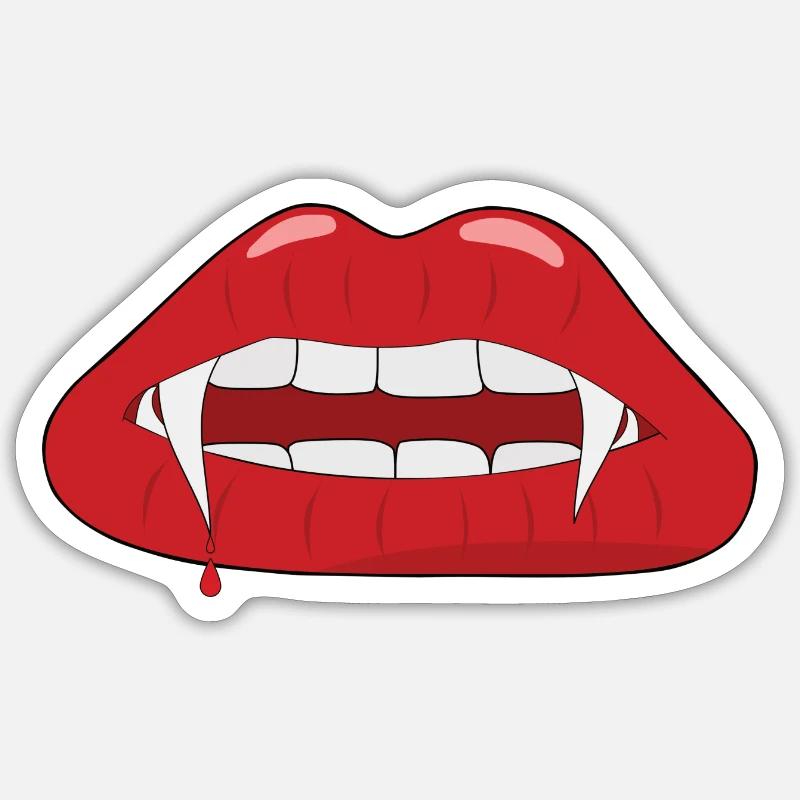Vampire Vampire Teeth - Sticker size S (10 x 10 cm) - white matte