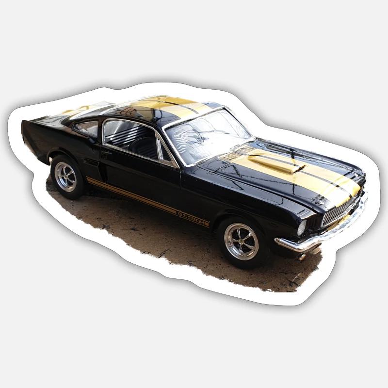 Oldtimer auto - Sticker taille S (10 x 10 cm) - blanc mat