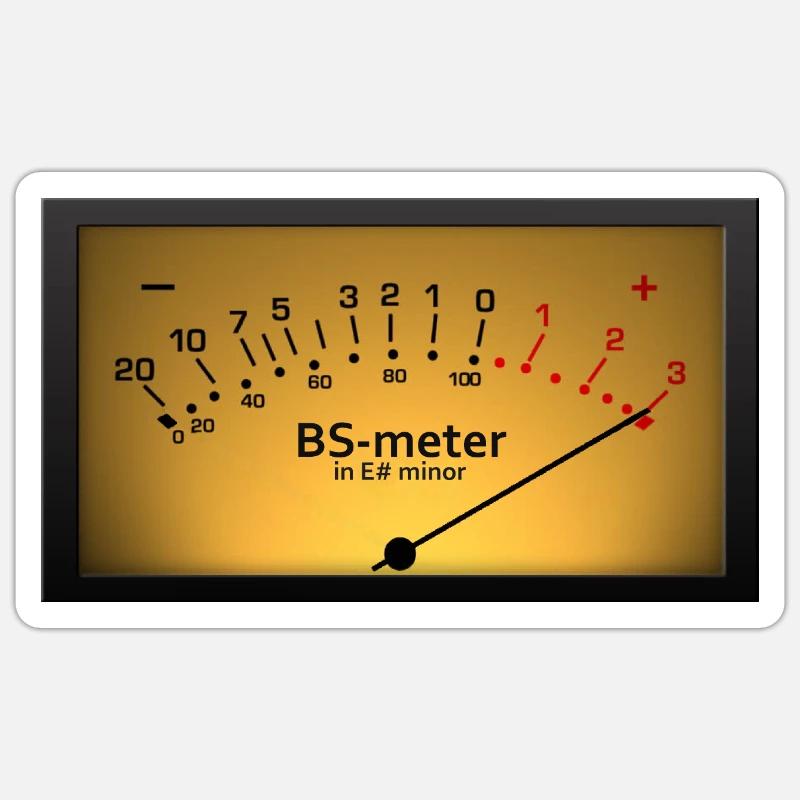 BS meter in E# minor - Sticker taille S (10 x 10 cm) - blanc mat