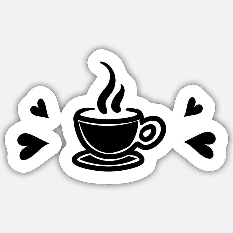 I love coffee - Sticker size S (10 x 10 cm) - white matte