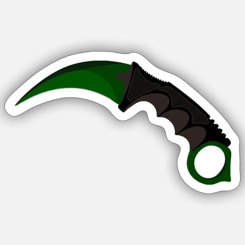 Karambit vert Sticker taille S (10 x 10 cm)