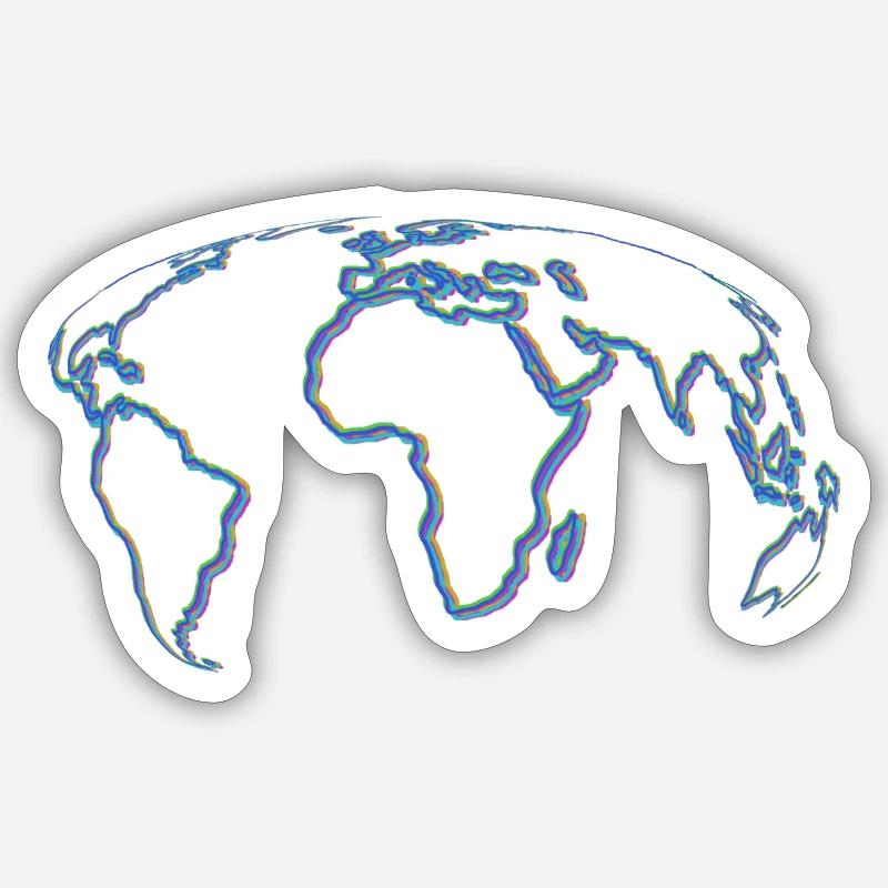 World map earth globe in blue violet - Sticker size S (10 x 10 cm) - white matte