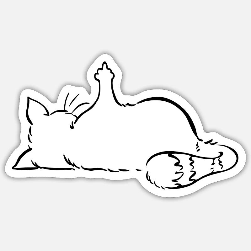 Chat non, non, majeur, non, pas de texte - Sticker taille S (10 x 10 cm) - blanc mat