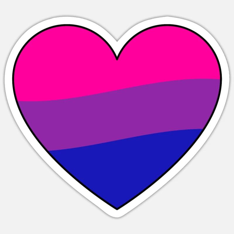 Fierté bisexuelle Sticker taille S (10 x 10 cm)