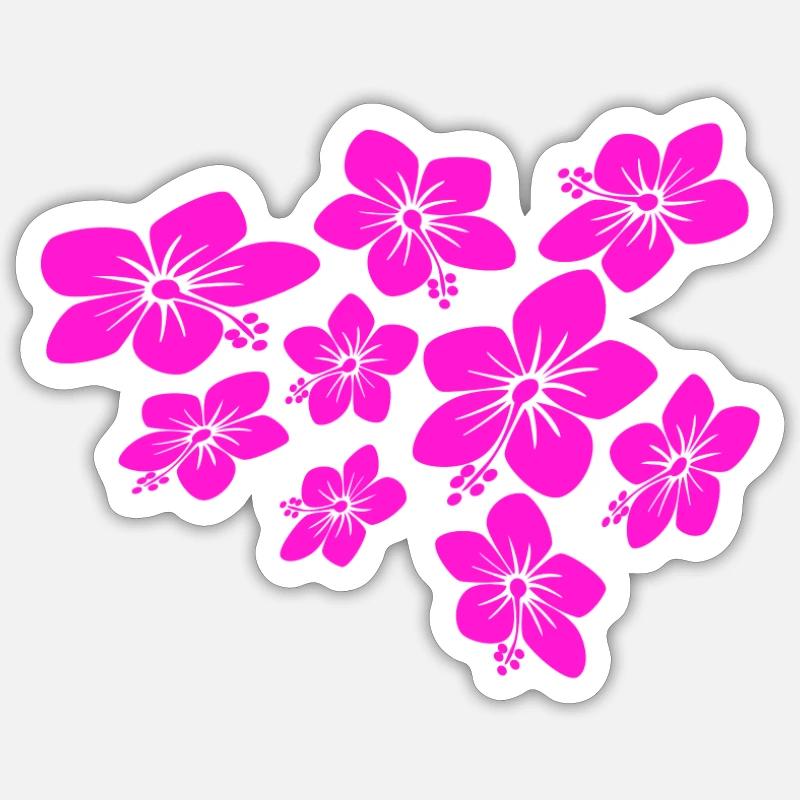 fleurs - Sticker taille S (10 x 10 cm) - blanc mat