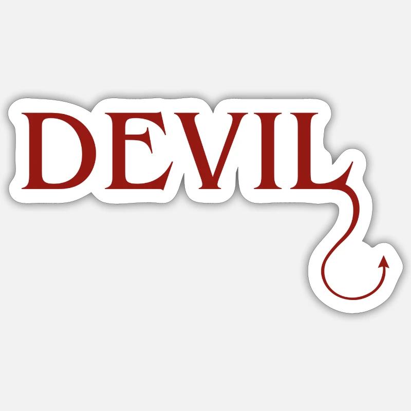 Devil - Sticker Größe S (10 x 10 cm) - Mattweiß