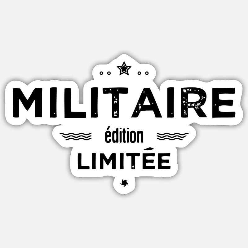 Militaire édition limitée - Sticker taille S (10 x 10 cm) - blanc mat