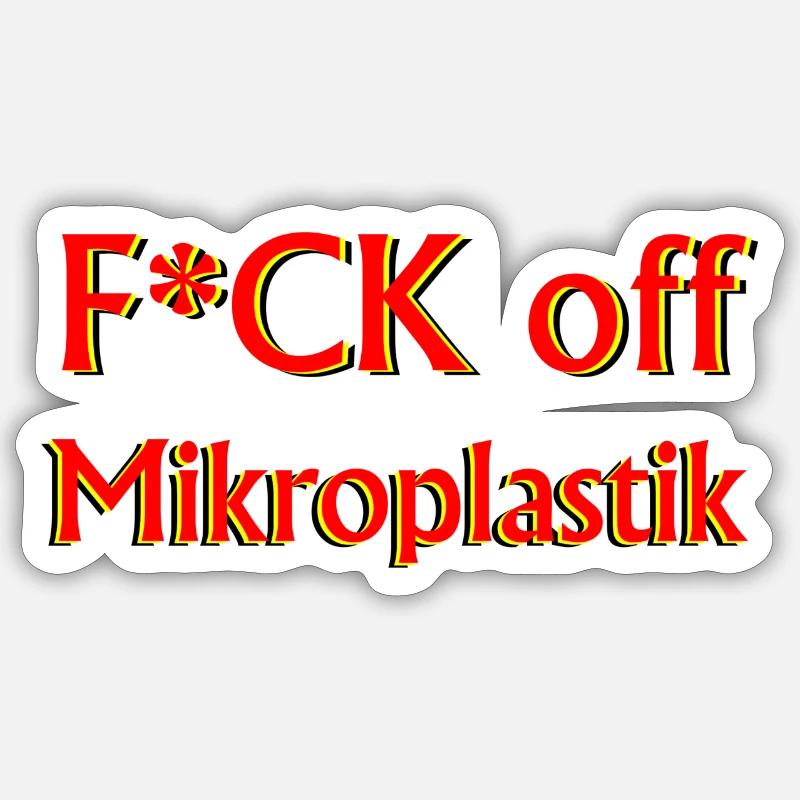 FCk off microplastiques - Sticker taille S (10 x 10 cm) - blanc mat