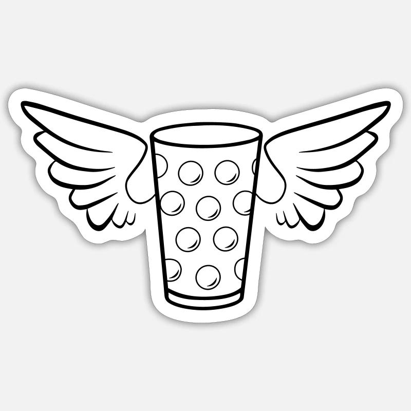 Spritzer wings noir - Sticker taille S (10 x 10 cm) - blanc mat