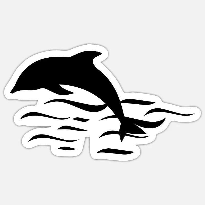 Dolphin Dolphins - Sticker size S (10 x 10 cm) - white matte