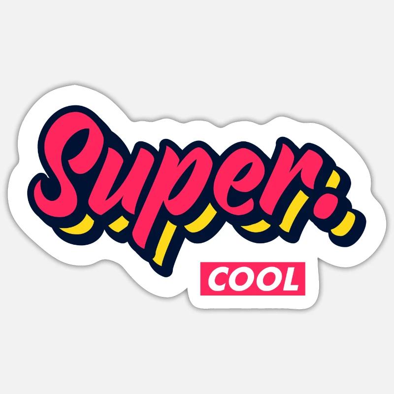 super cool - Sticker taille S (10 x 10 cm) - blanc mat