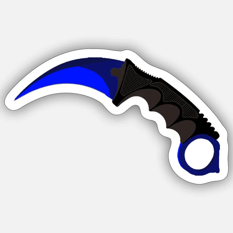 Karambit bleu Sticker taille S (10 x 10 cm)