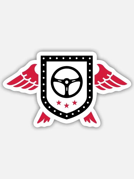 Pilot / Auto / LKW / Quad - Sticker Größe S (10 x 10 cm) - Mattweiß