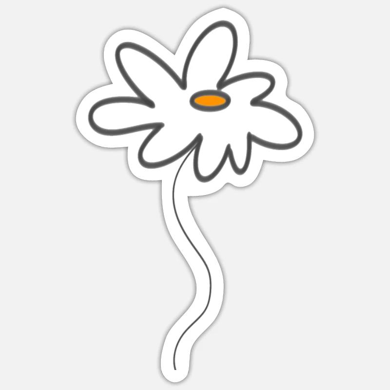 fleur - Sticker taille S (10 x 10 cm) - blanc mat