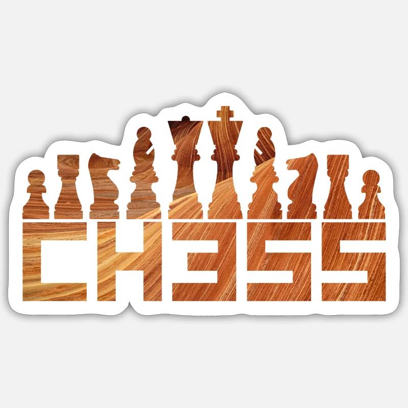 Schach - Sticker Größe S (10 x 10 cm) - Mattweiß