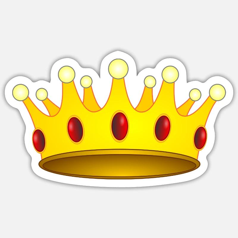 Krone für König oder Königin - Sticker Größe S (10 x 10 cm) - Mattweiß