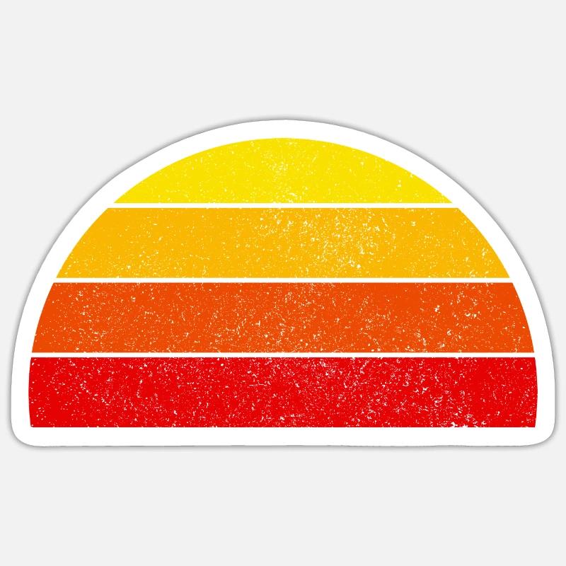Retro Regenbogen Sunset Halbkreis - Sticker Größe S (10 x 10 cm) - Mattweiß