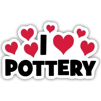 POTTERY - Sticker size S (10 x 10 cm) - white matte - Front