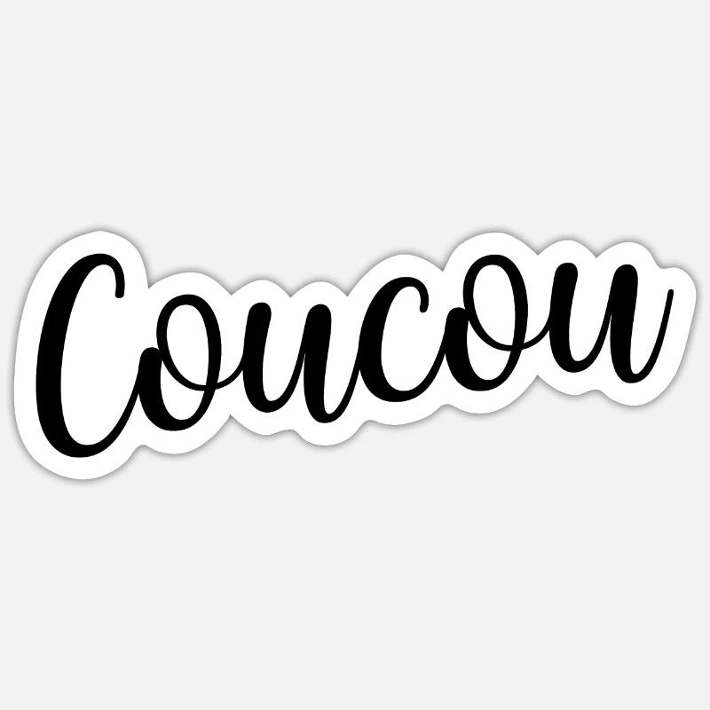 coucou - Sticker taille S (10 x 10 cm) - blanc mat