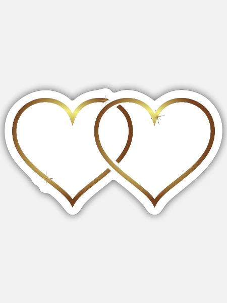 Zwei Herzen, zwei Herzen, Herz, Liebe, heiraten* - Sticker Größe S (10 x 10 cm) - Mattweiß