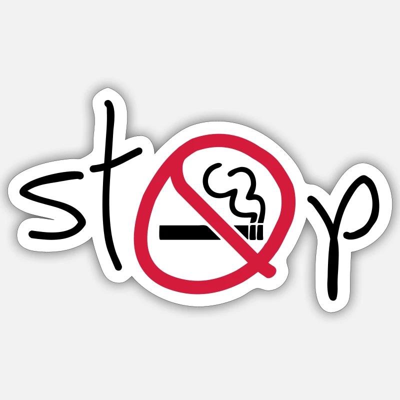N'arrêtez pas de fumer. Zone sans fumée. Interdiction de la cigarette. Sticker taille S (10 x 10 cm)