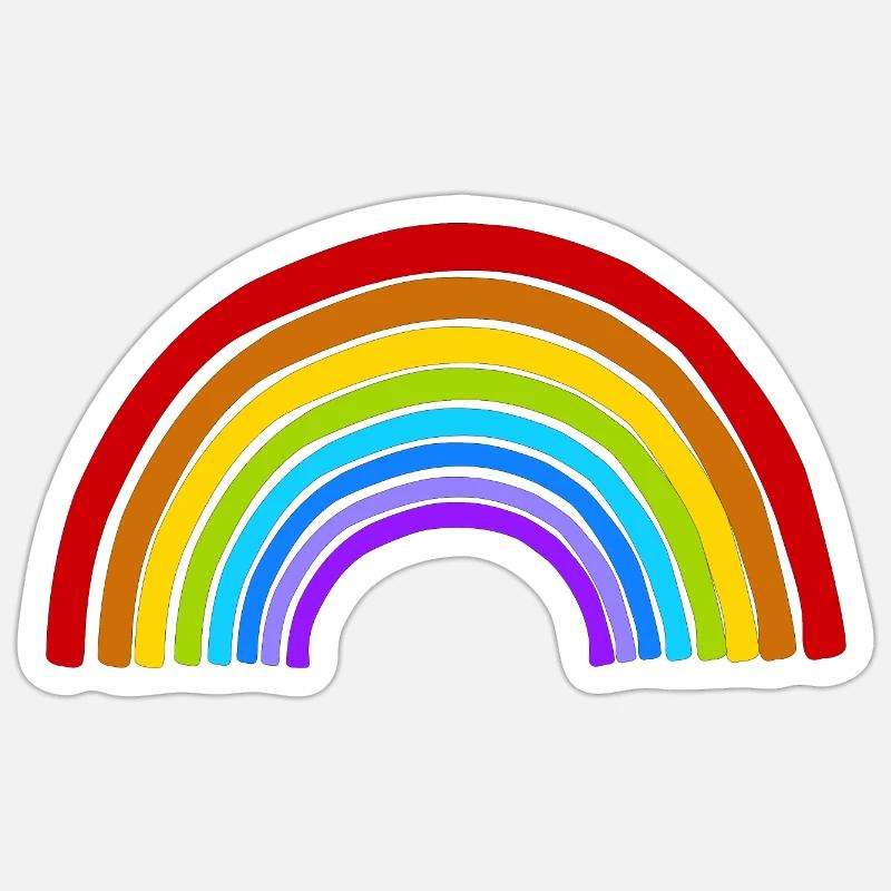 arc en ciel - Sticker taille S (10 x 10 cm) - blanc mat