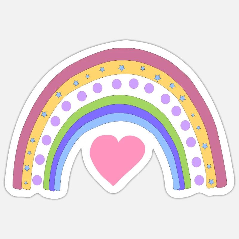 regenbogen - Sticker Größe S (10 x 10 cm) - Mattweiß