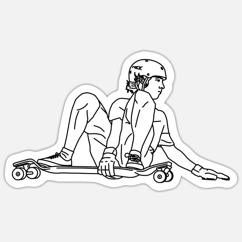 Longboarder - Sticker size S (10 x 10 cm) - white matte