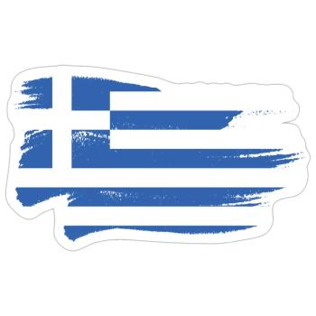 Grèce Drapeau Grec - Sticker taille S (10 x 10 cm) - blanc mat - Devant