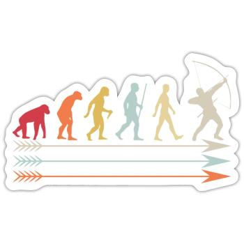 Development of man archery - Sticker size S (10 x 10 cm) - white matte - Front