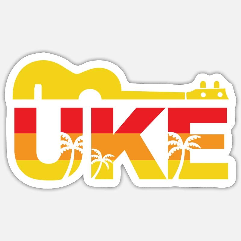 Ukulele UKE - Sticker Größe S (10 x 10 cm) - Mattweiß