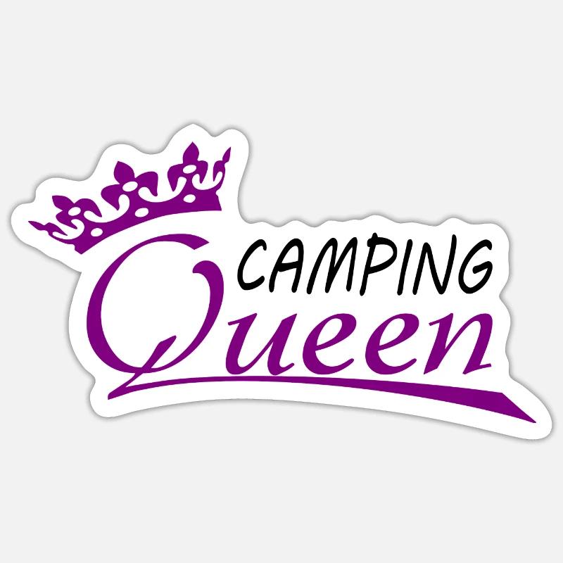 Camping - Sticker taille S (10 x 10 cm) - blanc mat