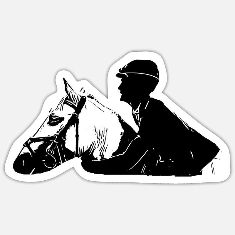 Pferd - Sticker Größe S (10 x 10 cm) - Mattweiß