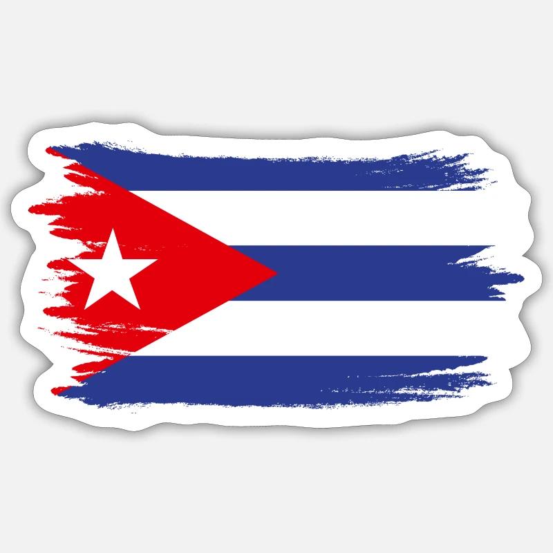 Cuba - Sticker taille S (10 x 10 cm) - blanc mat