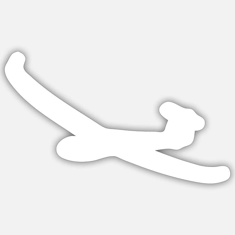js1 Glider Glider Glider Pilot Pilot - Sticker size S (10 x 10 cm) - white matte