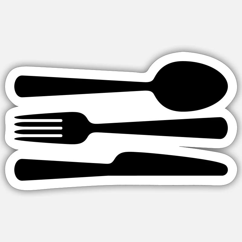 Cuillères, fourchettes et couteaux Sticker taille S (10 x 10 cm)