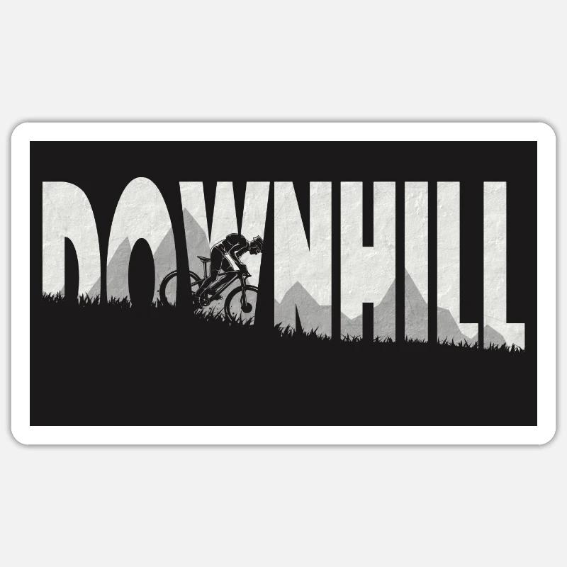 MTB downhill - Sticker size S (10 x 10 cm) - white matte
