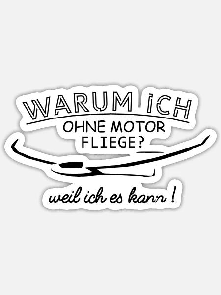 Segelflugzeug Segelfliegen Segelflieger Pilot - Sticker Größe S (10 x 10 cm) - Mattweiß